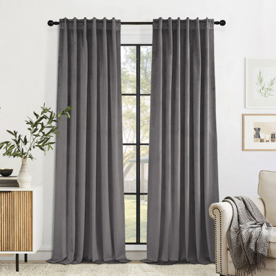 Ike Velvet Blackout Curtain Pair,70%-85% Blackout Drapes