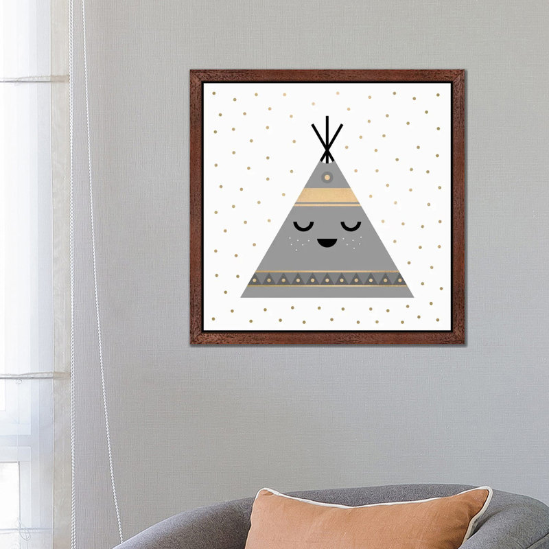 Little Tipi by Elisabeth Fredriksson - Print on Canvas, 93.98 cm H x 93.98 cm W, Brown Floater Framed