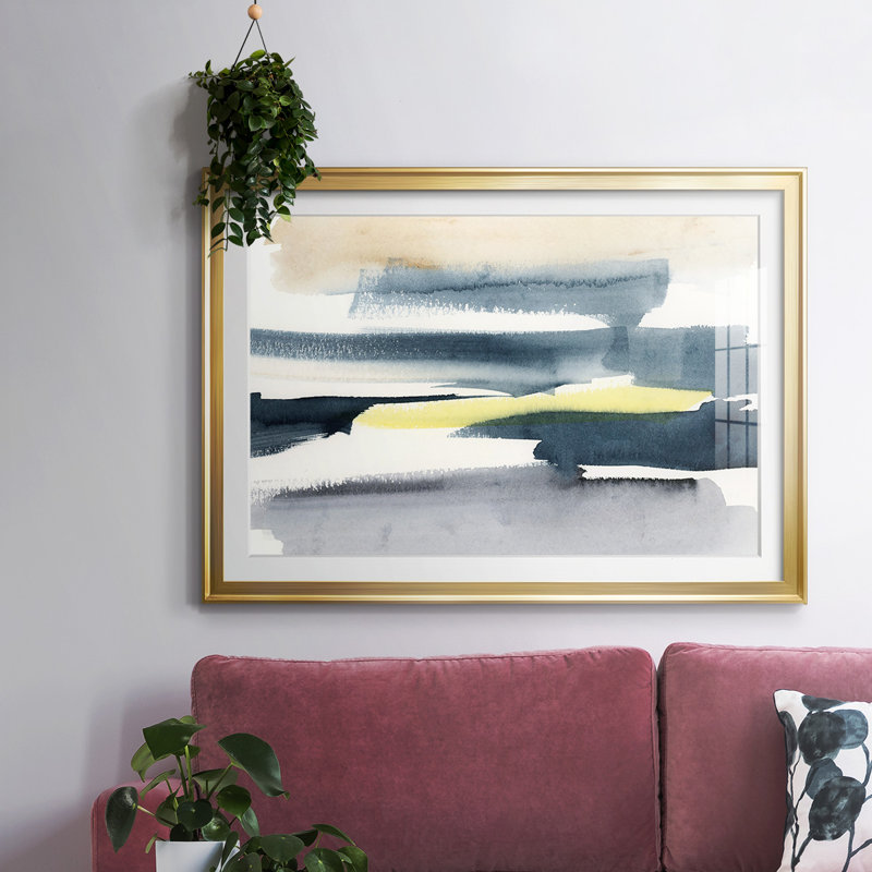 «Peeking Sunshine III», impression encadrée avec biseau mat et verre, Or, H 27 po x l 39 po x P 1,5 po