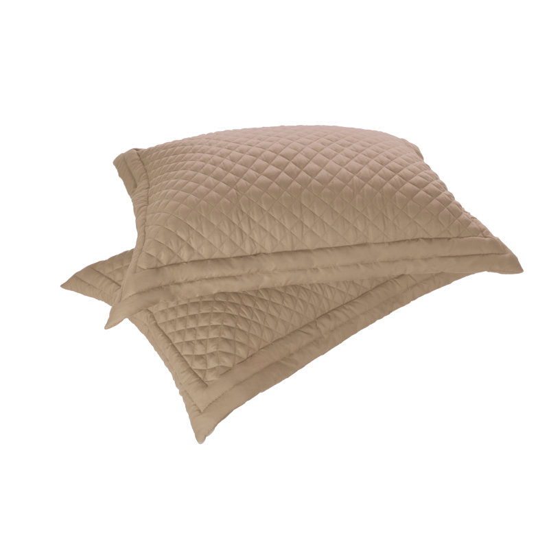 Polyester Geometric Sham Set, Standard, Taupe