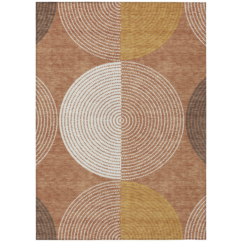Machine Washable Indoor/Outdoor Hovey ACN2281 Geometric Rug, Rectangle 3' x 5'