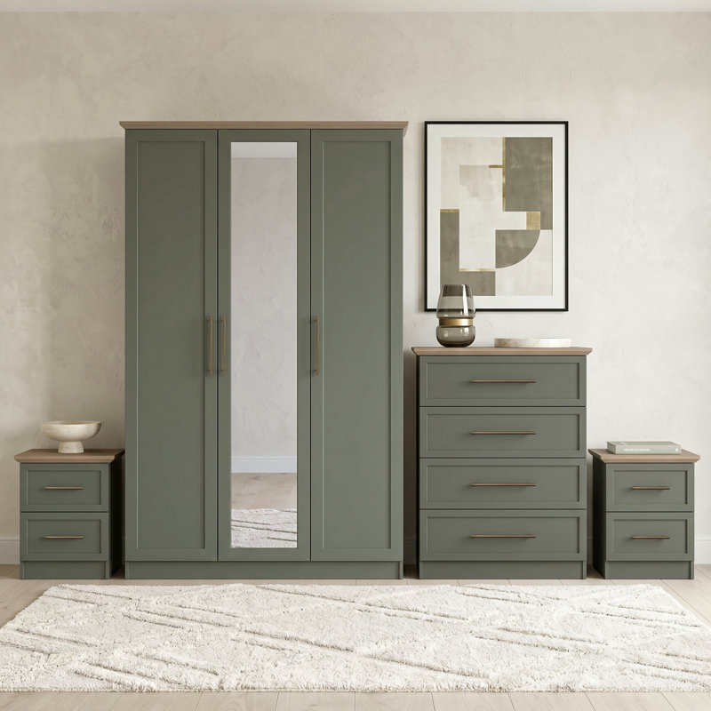 Cleverton 4 Piece Compact Bedroom Storage Set, Kale Green