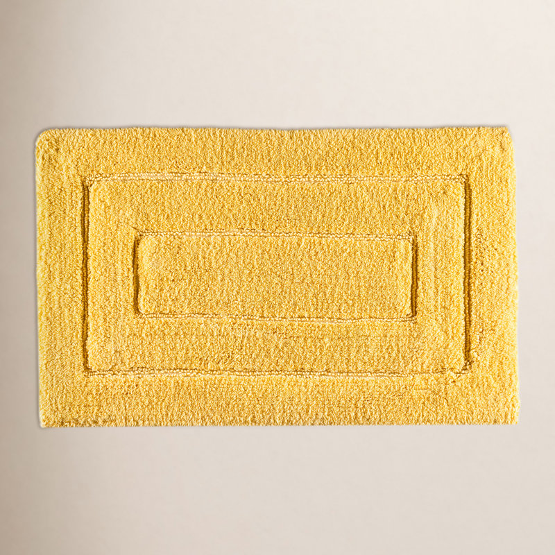 Estabrook Cotton Blend Non-Slip Bath Rug, Yellow, 24" H x 40" W