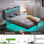 HOMCOM Bed Frame Floating Bed Frame with RGB LED Lights Grey-967113897