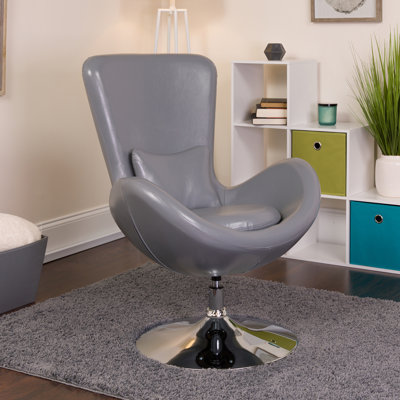 Marilo LeatherSoft Swivel Side Reception Chair with Bowed Seat - Guest Seating