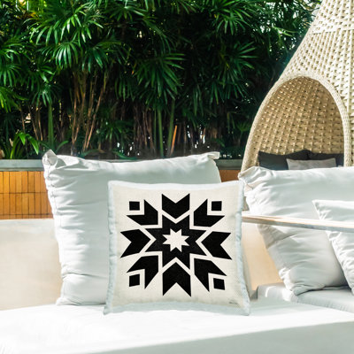 Coussin d'extérieur Bold Black Quilt Block Shapes