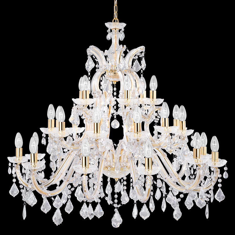 Kelly 30 - Light Candle Style Chandelier, Gold