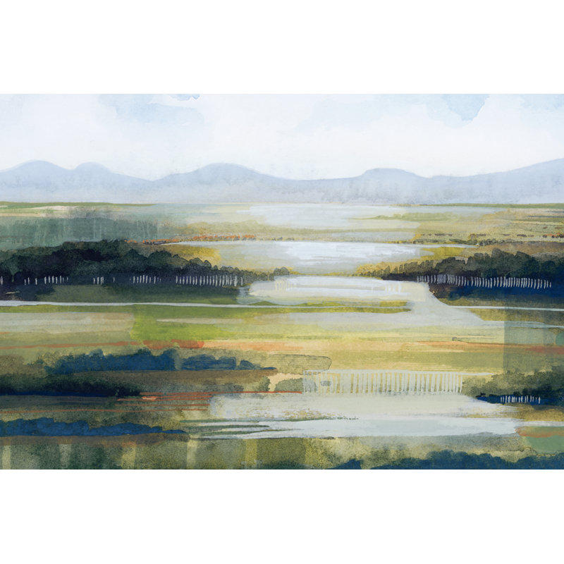 Lime Strata II by Grace Popp - Painting, 30 cm H x 46 cm W, Black Floater Framed