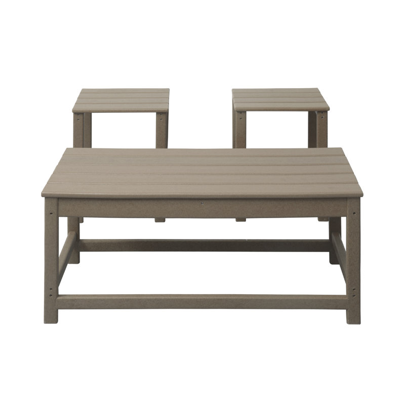 Laguna 3-Piece Patio Table Set, Weathered Wood