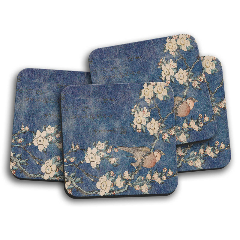 Glass Square 4 Piece Coaster Set