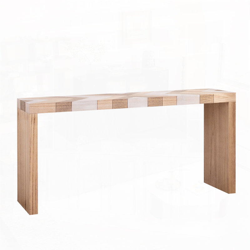 62" Long Entryway Table,Modern Console Table with Chevron Patterned Top