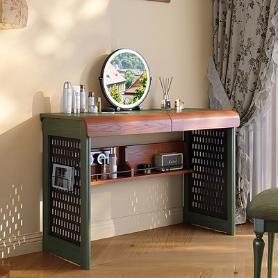 Coiffeuse 43,31 "en bois massif vert minimaliste
