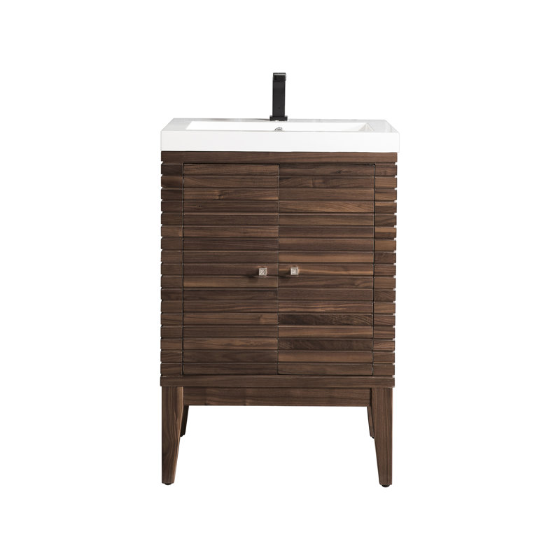 Linden 24'' W Single Vanity, Mid-Century Walnut