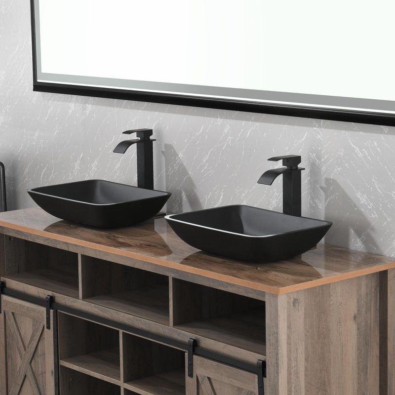 Bathroom Faucet with Drain Assembly, Matte Black 