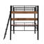 Lit mezzanine double en métal avec bureau et rangement intégrés - noir, conception stable et taille noire