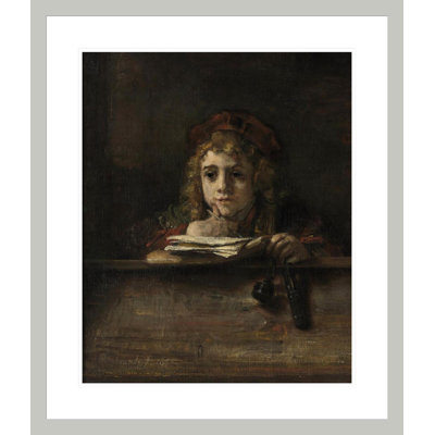 Titus van Rijn, le fils de l'artiste, lecture par Rembrandt van Rijn - Estampe numérique encadrée