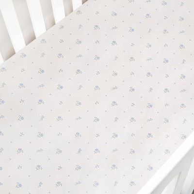 Ditsy Floral Crib Sheet, Blue