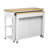47 inch Kitchen Island with Extendable Dining Table, Rubber Wood Veneer Kitchen Table with Internal Storage Rack, Power Outlet-506726832