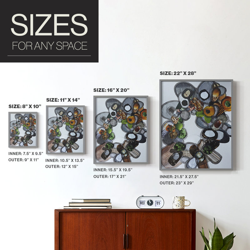 Amelia Island Stones, reproduction encadrée - bois massif, Gris, H 10 po x l 8 po
