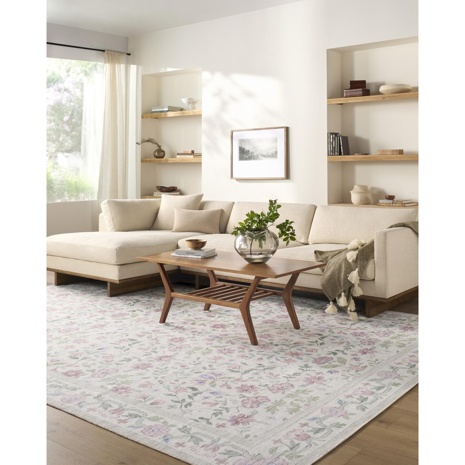 Myla Machine Washable Area Rug, Rectangle 5'3" x 7'3"