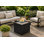 30" Square 50,000 BTU Propane Gas Fire Pit Table with Fire Glass & Hidden Tank Storage – Black Steel Frame