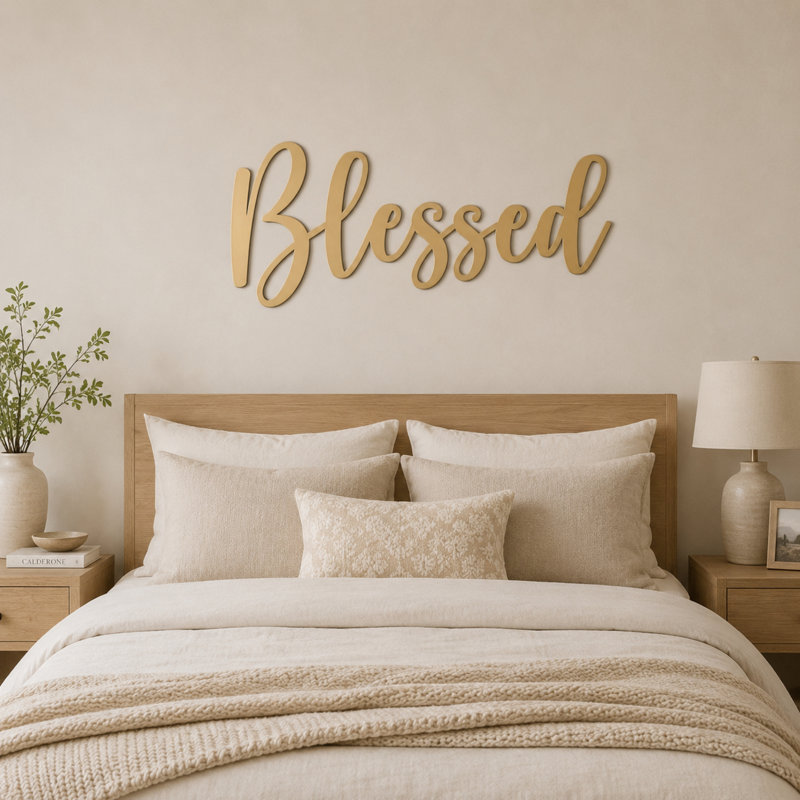 Décoration murale bénie, Or, H 15,4 po x l 36 po x P 0,1 po