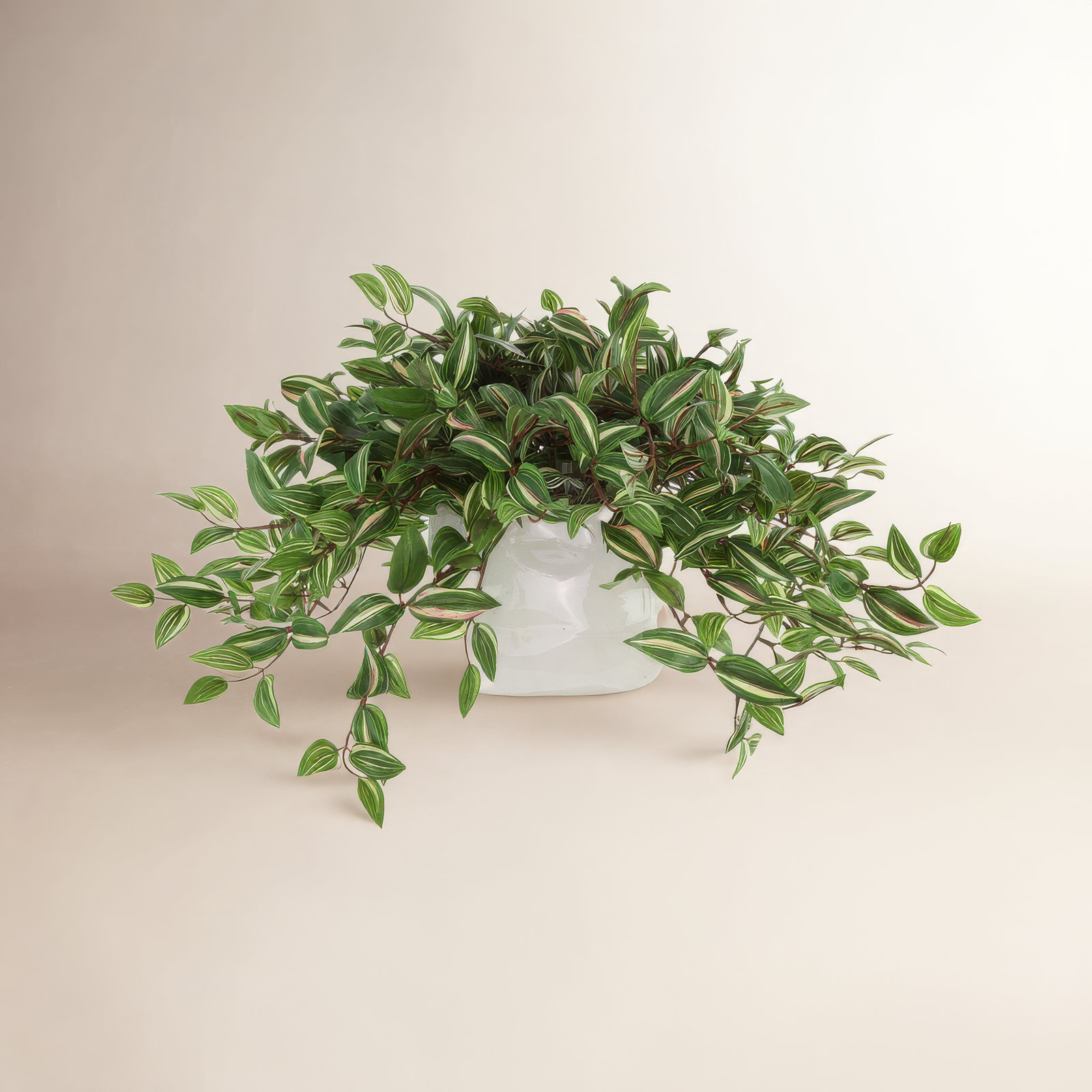 Karas Faux Tradescantia Plant in Ceramic Vase, Green, 15"H x 27"W x 18"D
