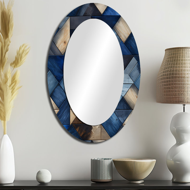 Staudt - Miroir décoratif géométrique ovale sur métal, H 36 po x l 24 po