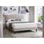 Modern Vintage Look Burlap Fabric Nailhead 1pc Bed-105503485