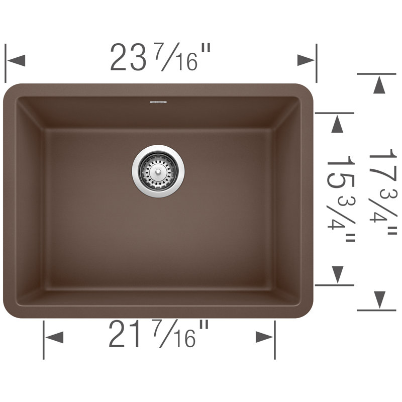 Precis SILGRANIT 24" L x 17.75" W Undermount Kitchen Sink, Café Brown
