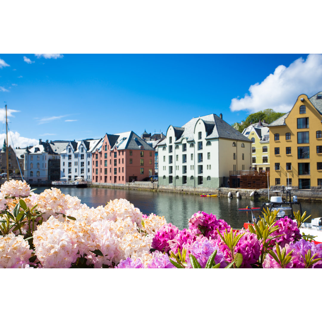 Blumen von Alesund von Azgek - Foto auf Leinwand