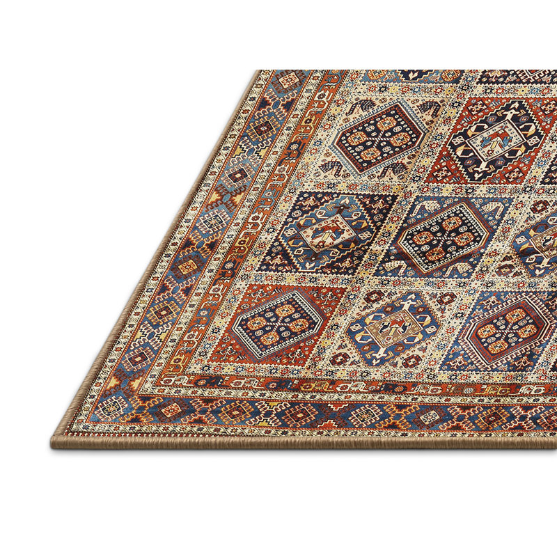 Tapis orange/bleu traditionnel Luisella, Rectangle 2 pi x 3 pi