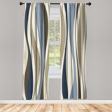 Microfiber Floral Semi-Sheer Rod Pocket Curtain Panels