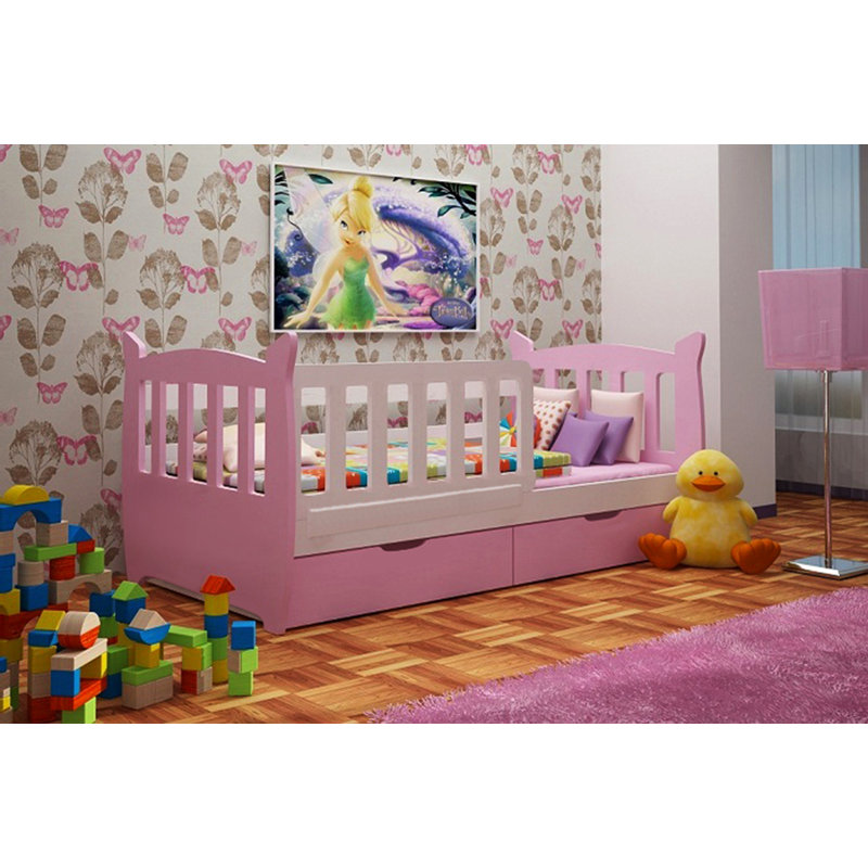 Henning Kids Bed and Mattress by Harriet Bee, Pink