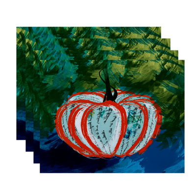 Ensemble de 3 napperons artistiques citrouilles