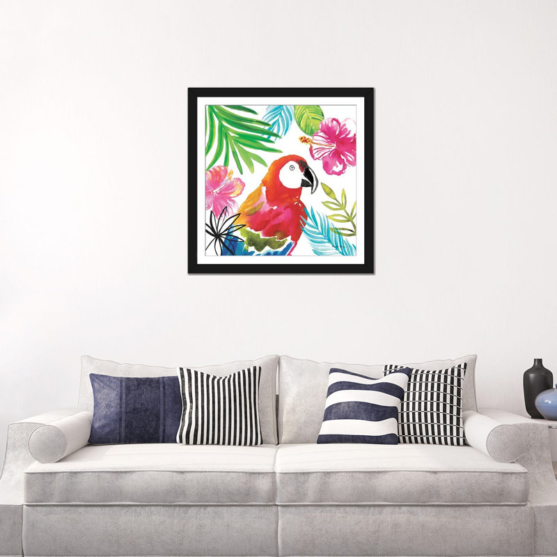 « tropicana iii », impression sur toile, H 24 po x l 24 po x P 1 po, Papier d'art encadré noir, Blanc