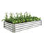 Lit de jardin surélevé pour l'extérieur, 6 x 3 x 1 pi, pots de fleurs rectangulaires surélevés en métal pour plantes, légumes et fleurs - Argent-302022727