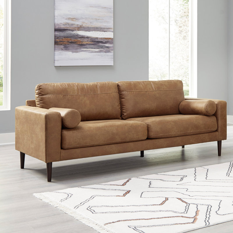 85'' Faux Leather Sofa