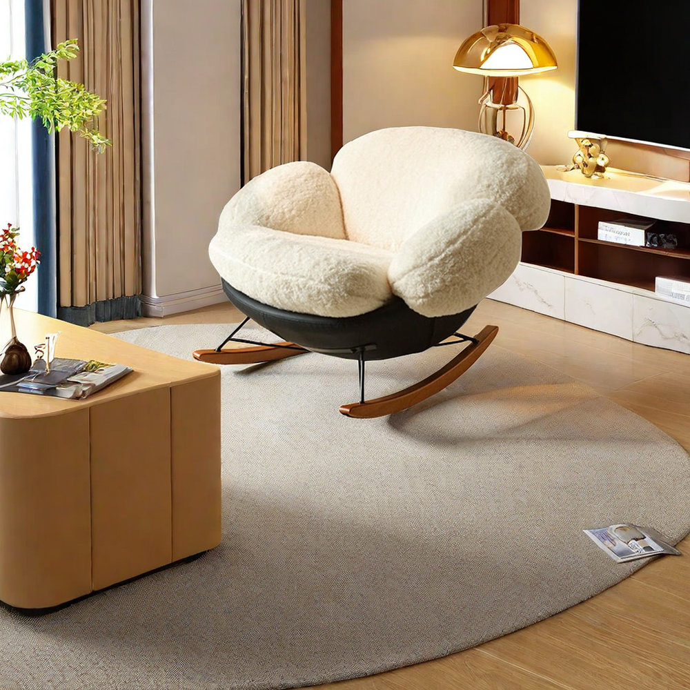 ChairVogue Ergonomic and Lamb fleece rocking chair - Wayfair Canada