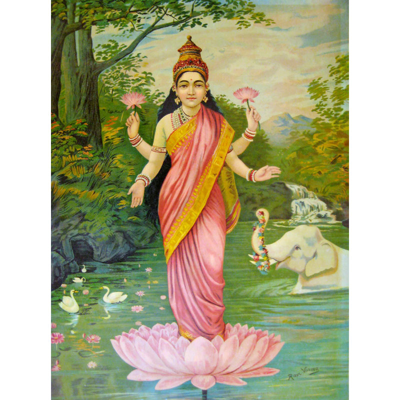 Lakshmi, la déesse de la richesse, H 24 po x l 18 po