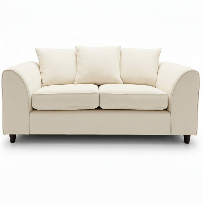 2 Seater Chenille Sofa, Cream