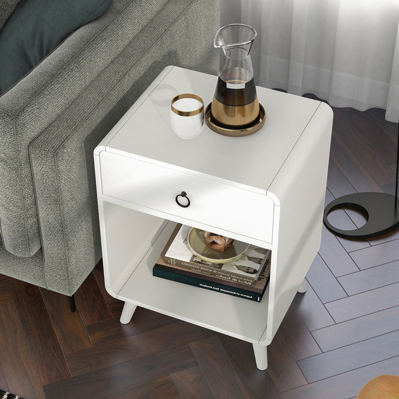 Dutchover End Table with Storage, Antique White