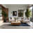 Soft Plush Fabiano July 4Th Modern & Contemporary Abstract Area Rug in Beige – Navy Binding-348390950