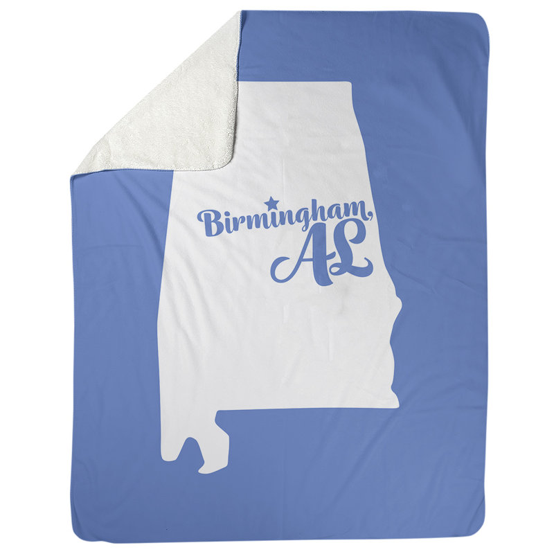 Jeté polaire de birmingham alabama, l 52,5 po x L 62,5 po, bleu