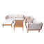 Ensemble de mobilier d'extérieur 5 pièces avec bois d'acacia, corde tissée à la main et coussins hydrofuges pour les cours modernes