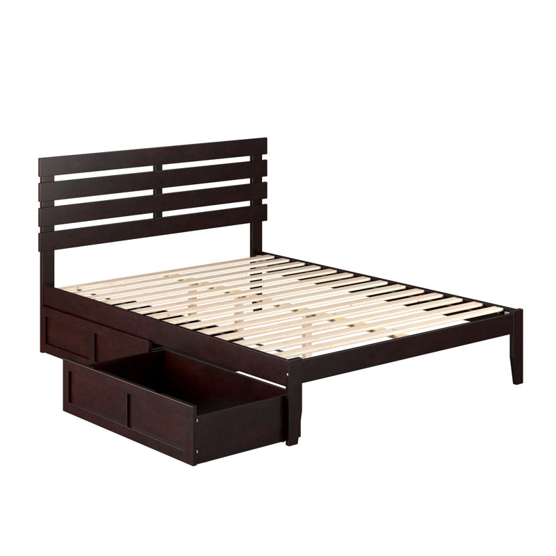 Lit plateforme avec rangement sous le lit Madaket, Grand, Espresso