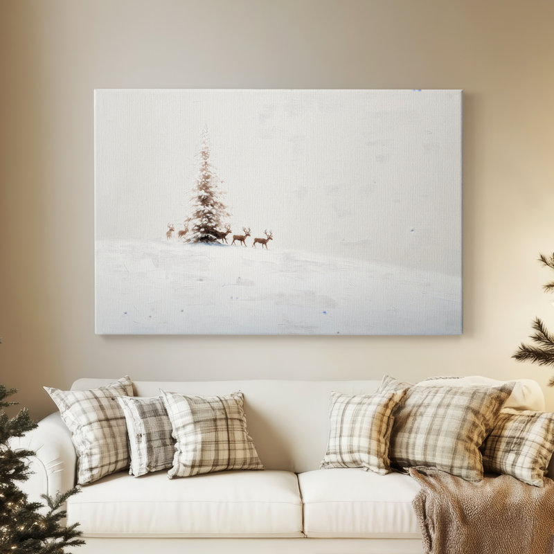 Frostlit Stillness - Toile tendue avec châssis de qualité supérieure, H 18 po x l 27 po
