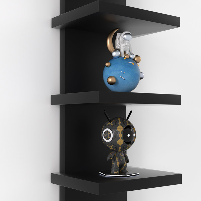 Pelicieux 5-Tier Small Wall Shelf, Black
