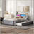 Wood Storage Platform Bed with LED, 2 Drawers and 1 Trundle-2072283132