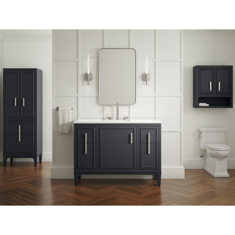 Southerk 70-In X 24-In Linen Tower, Slate Gray